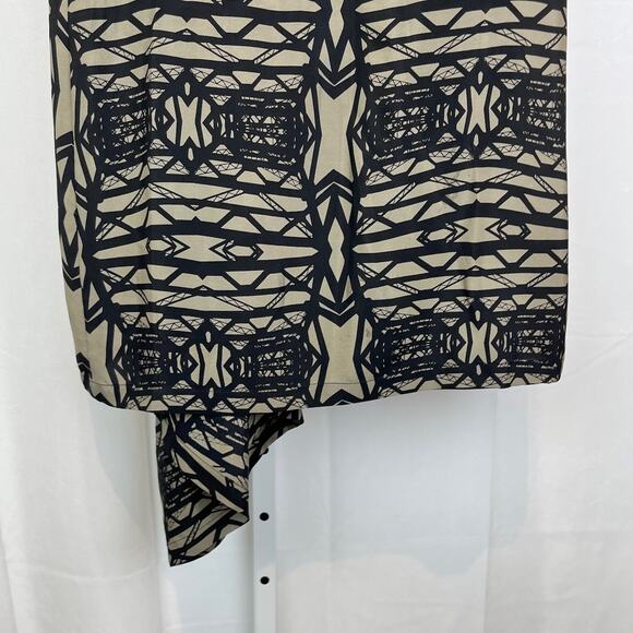 H. FREDRIKSSON Silk Drip Skirt Bridge Print Geometric Midi Brown Black Size XS - Picture 7 of 8